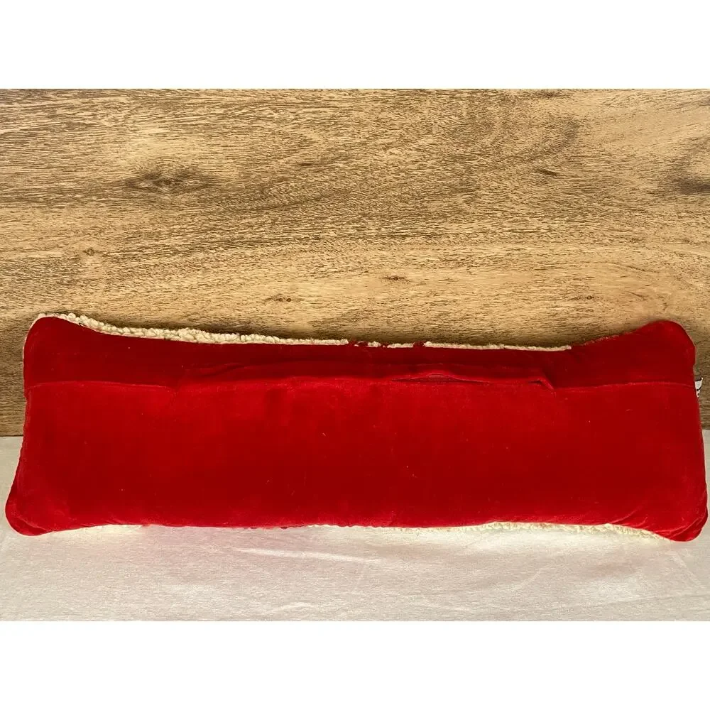Vintage Chandler 4 Corners Lobster Hooked Pillow Red Wool Blend Coastal Decor